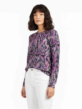 NZT Sweet Dreams Long Sleeve Printed Vines Popover Top  Nic + Zoe Pink Multi